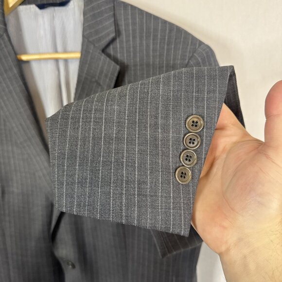 Brooks Brothers Explorer Regent Fit 40R Gray Pinstripe Blazer Jacket - Picture 2 of 11